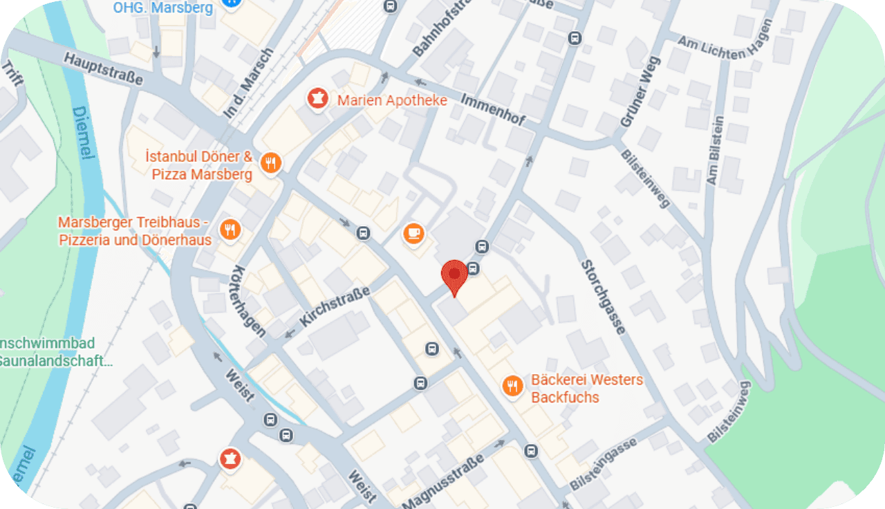 Mapansicht der Diemeltal Apotheke
